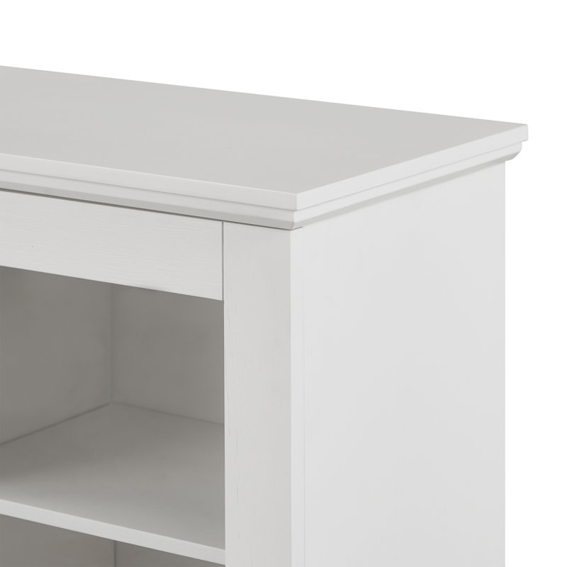 Benjamin 81" Landscape TV Stand with Electric Fireplace by Real Flame, White, Standard