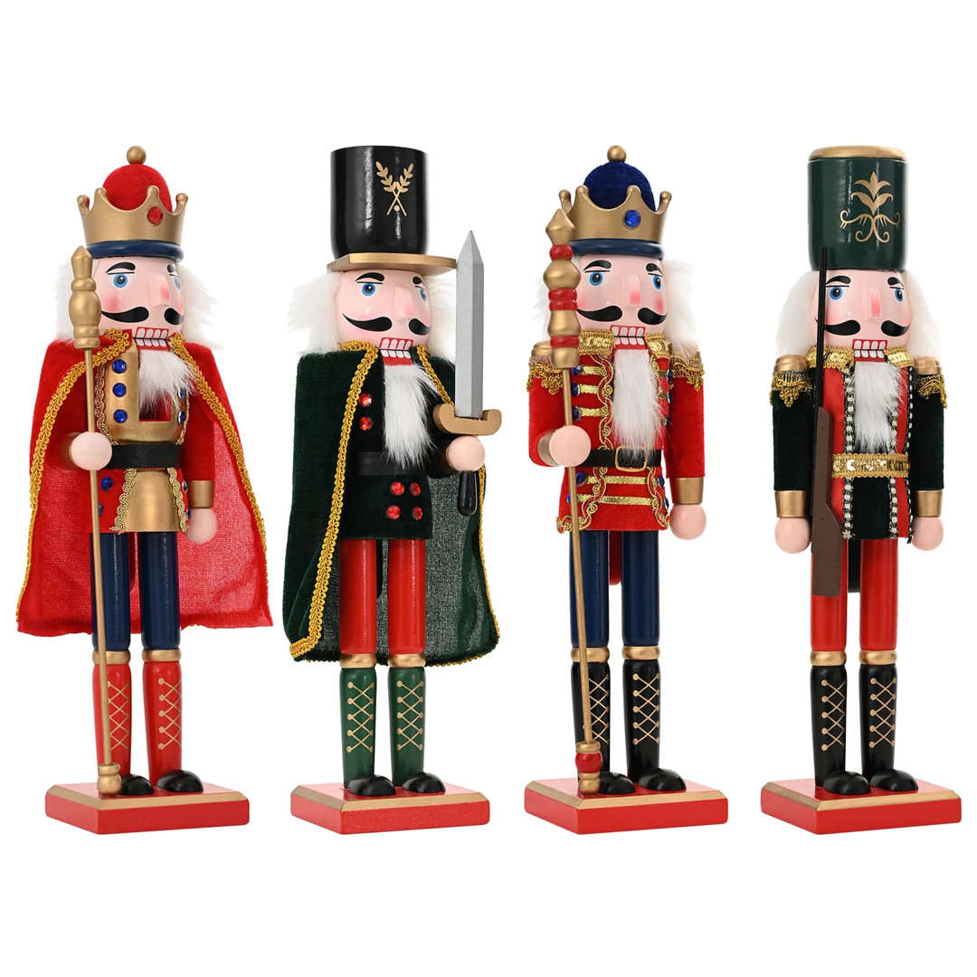 Vidaxl Christmas Nutcracker Turku 4 Pcs Red And Black 38 Cm, Red - Image 3