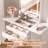 Small Space Vanity Set with Foldable Side Tables and LED Mirror