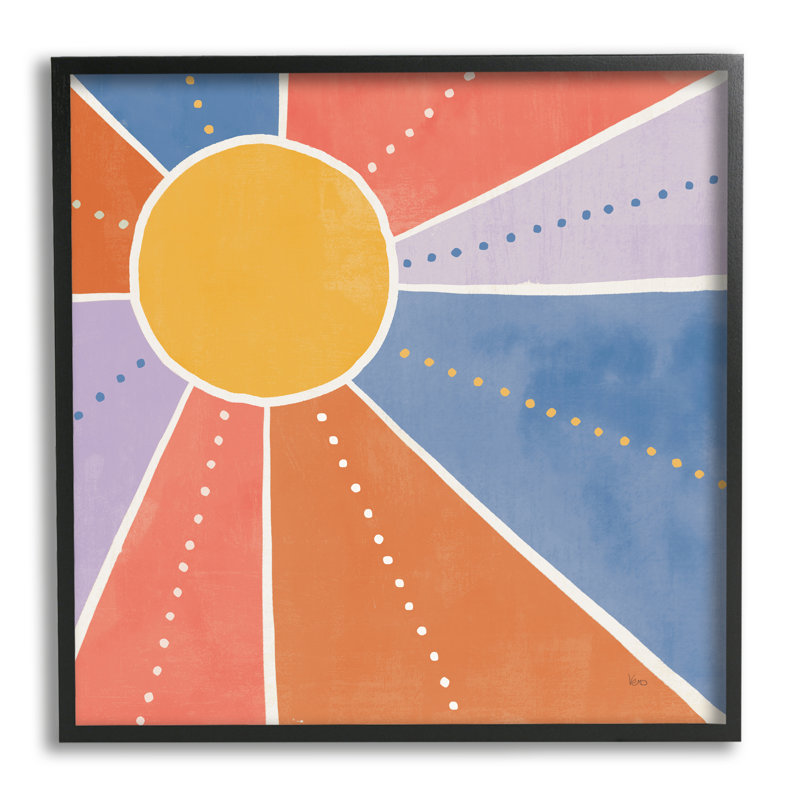«Playful Sun Rays Polka Dot Stripe» par Veronique Charron - impression sur toile tendue, H 17 po x l 17 po x P 1,5 po