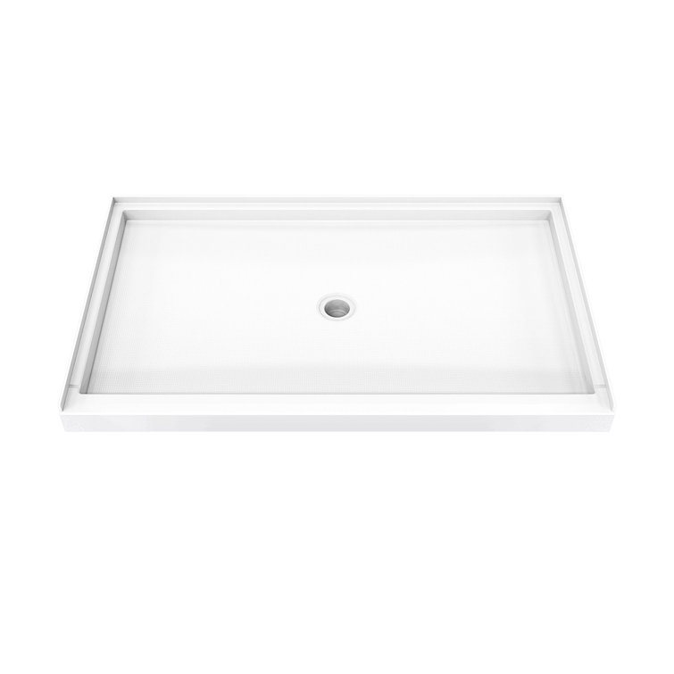DreamLine DreamStone 42 in. D x 60 in. W x 4 in. H Centre Drain Single Threshold Shower Base