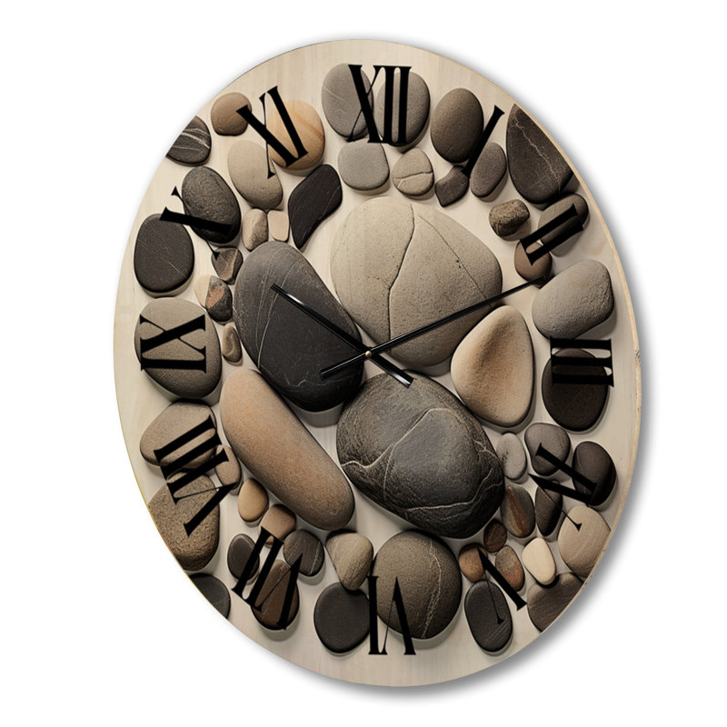Horloge murale en bois surdimensionnée Beach, Grand