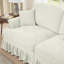 Canapé modulaire en L Mid-Century à trois places avec accoudoirs évasés et volants amovibles, tissu chenille, repose-pieds mobile, blanc beige-1197824147-1197824150