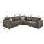 5Pcs Brown Linen Modular Sectional Sofa With Toss Pillows