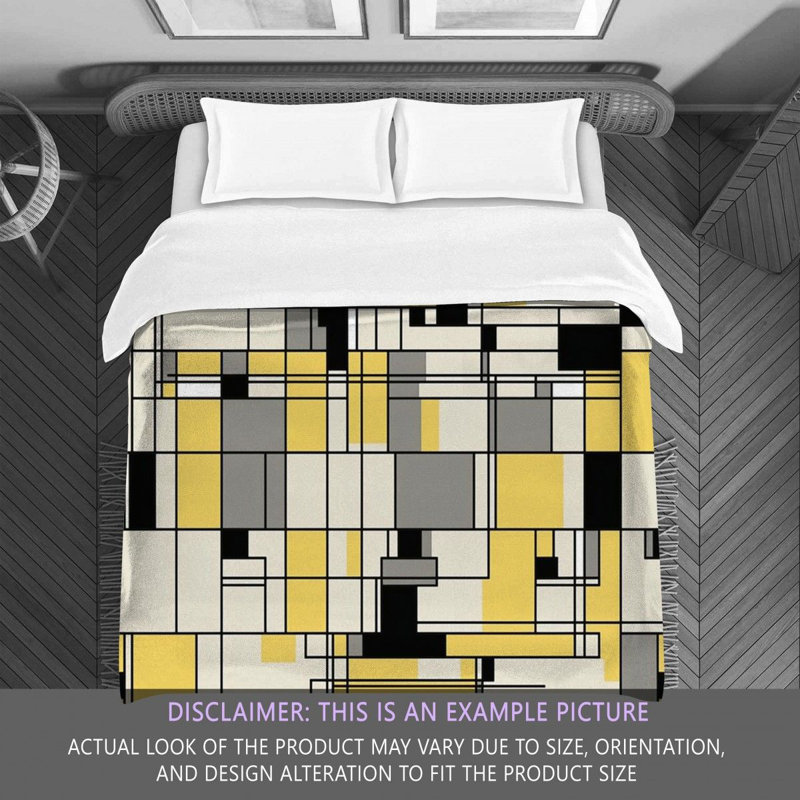 Gweneviere Mondrian Geometric Machine Printed Comforter, Twin