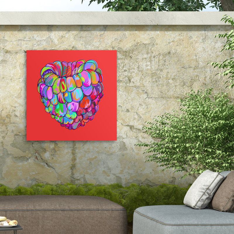 Takun Williams Raspberry Outdoor  Canvas, 14" H x 14" W