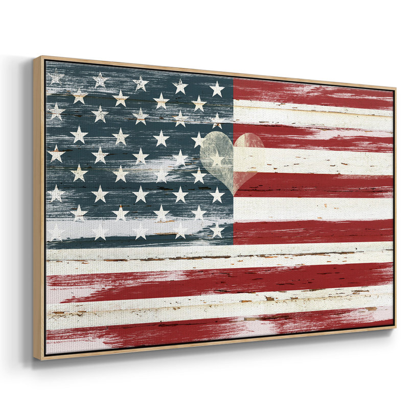 «Heart of America», toile tendue avec châssis, Bois naturel, H 17 po x l 25 po x P 2 po
