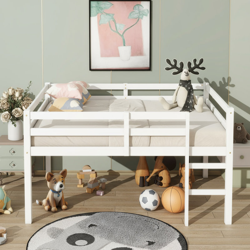 Lit en bois, Blanc, Double