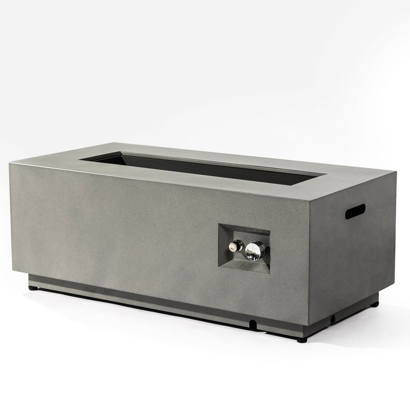 Table d'extérieur pour foyer d'extérieur au propane de 42 pouces - Fabriquée en acier, chauffage efficace, flamme réglable, mesures élevées, peu encombrante, facile à nettoyer et à entretenir, avec construction en verre coupe-vent, taille réglable,