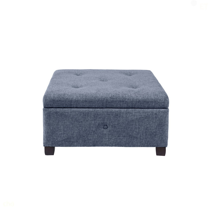 Soft Close Storage Ottoman, Blue