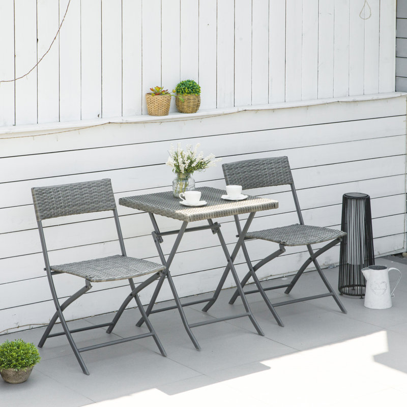 Taja 2 - Person Metal Patio Dining Set with Square Table