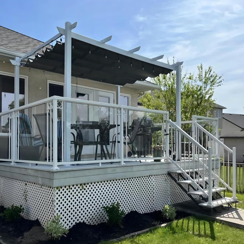 12 pi. L 10 pi. Pergola en aluminium, Gris