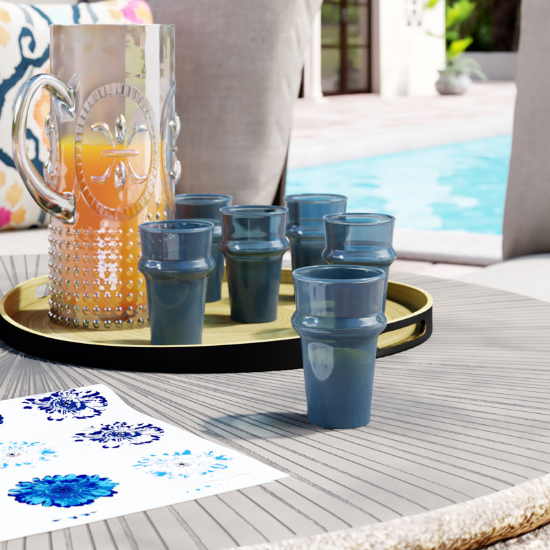 Benham, 6 pièces, 8 oz Ensemble de verres à boire, Bleu