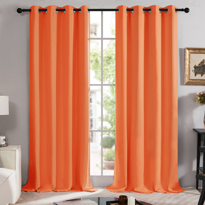 100 Percent Blackout with Liner Grommet Curtain Panel (Set of 4), 52" W x 108" L, Royal Purple