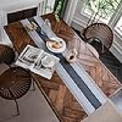 Macrame Table Runner Grey Boho Table Runners With Tassels Hand Woven Cotton Table Runner Rustic Farmhouse Table Runners For Bohemian Kitchen Dining Table(12X71in)