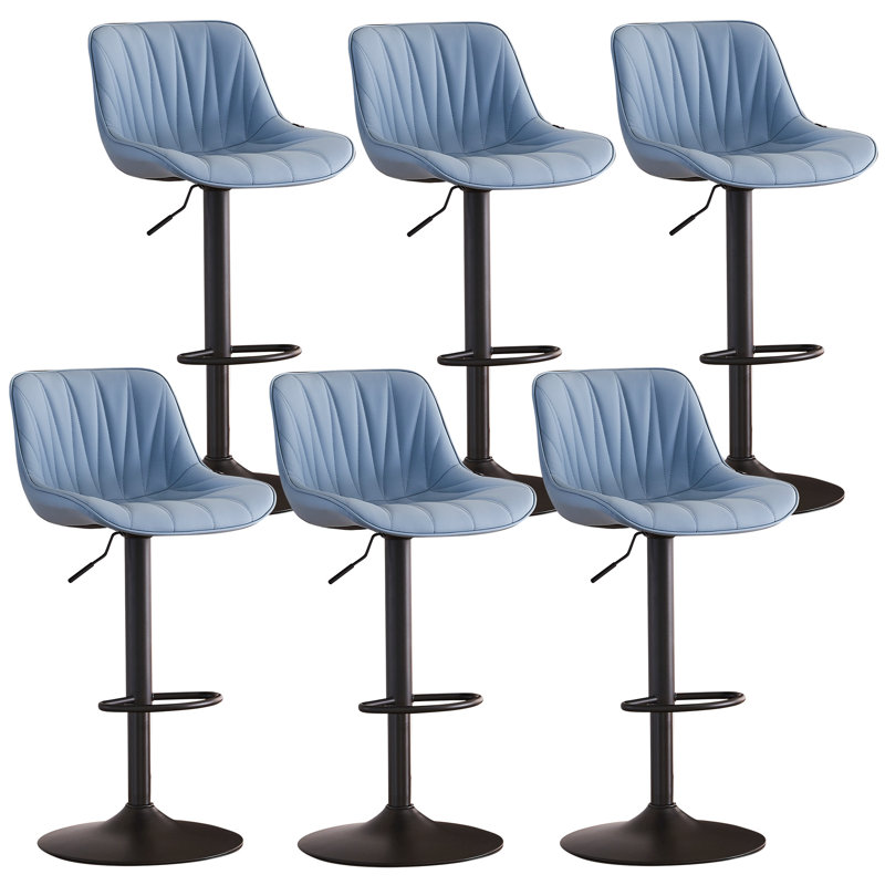 Tabourets de bar pivotants à hauteur réglable Modern, Bleu