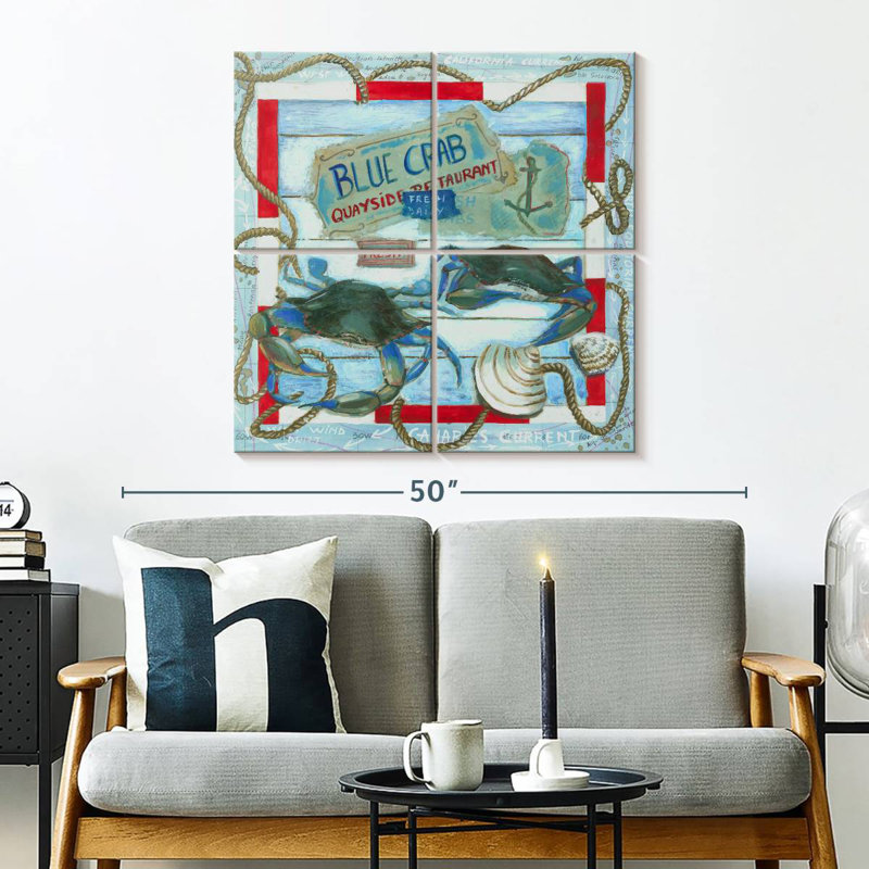 Crabe bleu Quayside, H 32 po x l 32 po