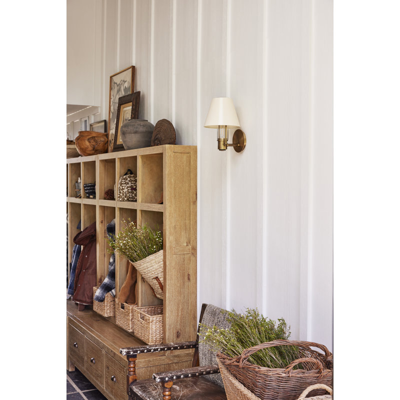 1 - Light Armed Sconce, Patina Brass