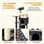 140?cm Large Multi-Level Cat Tree Tower with Sisal Scratching Posts, Plush Perches, Hammock & Ladder-2094463885