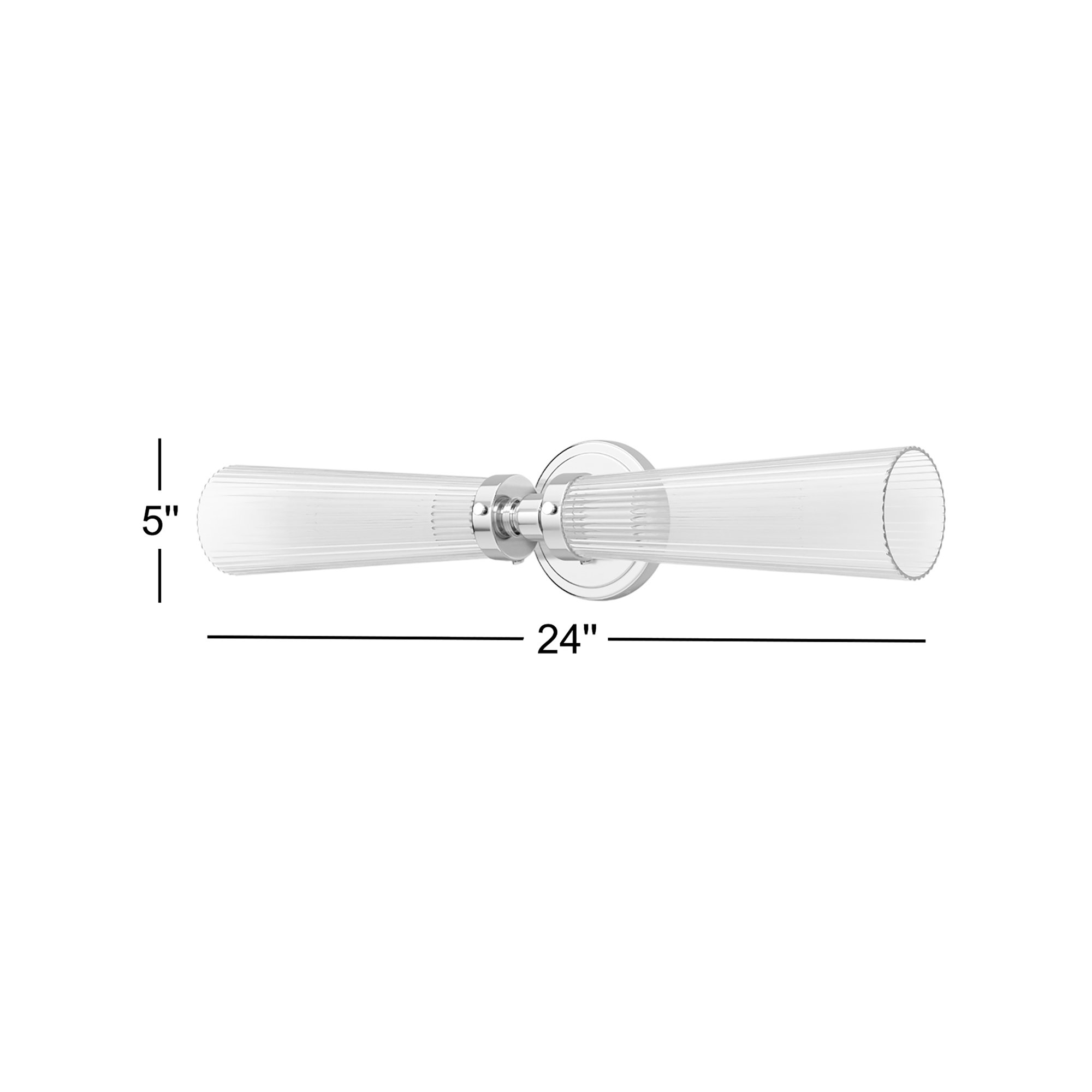 2 Light Transparent Vanity Light, Heritage Brass