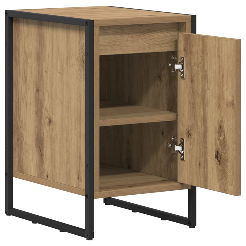 39.5cm W Manufactured Wood Bedside Table, Artisian Oak