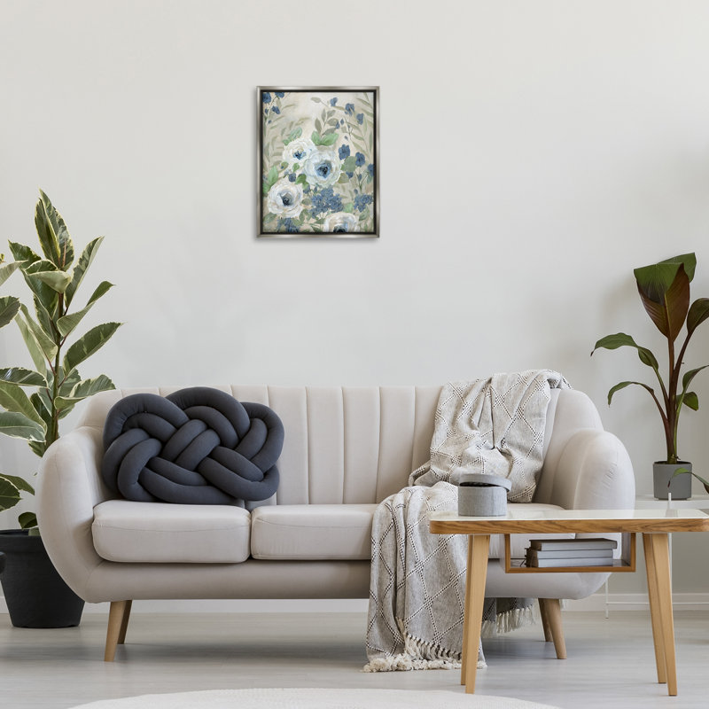 "Blossoms", art mural sur toile flottante, H 21 po x l 17 po, Cadre flottant gris lustré