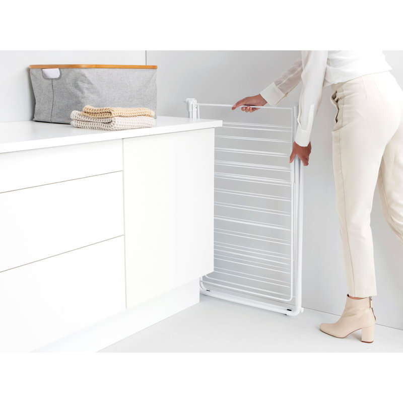 Brabantia Hangon 25 m Folding Drying Rack with Rod, White