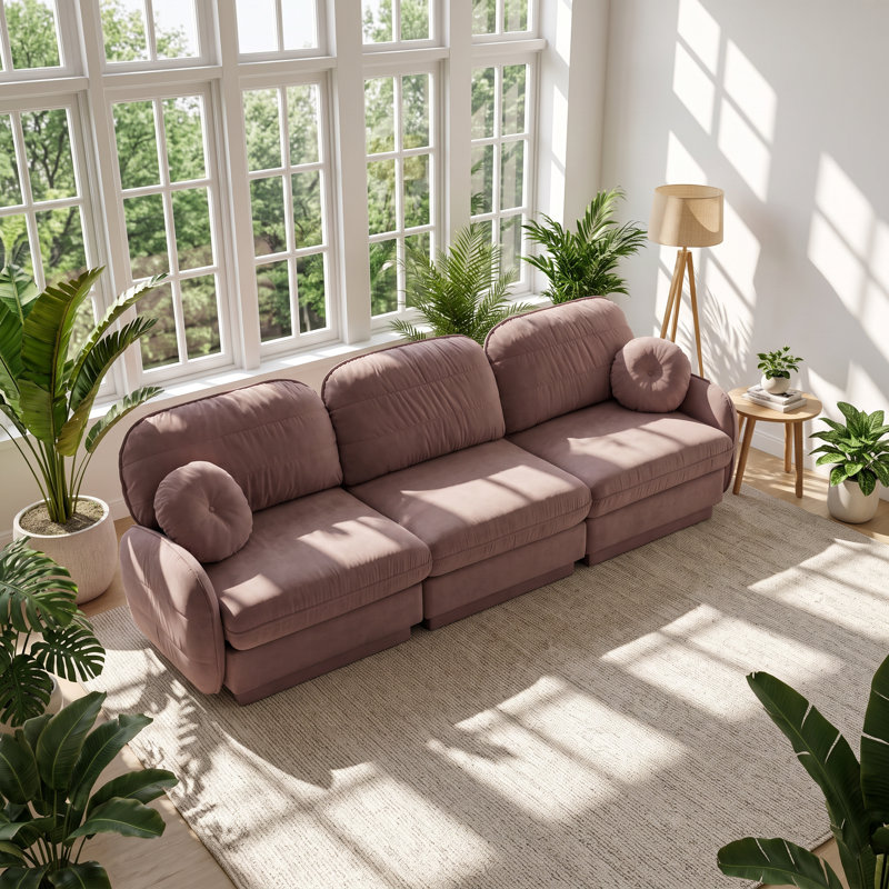 Canapé modulaire en chenille l 105,1 po x P 33,4 po x H 37,4 po Cloud
