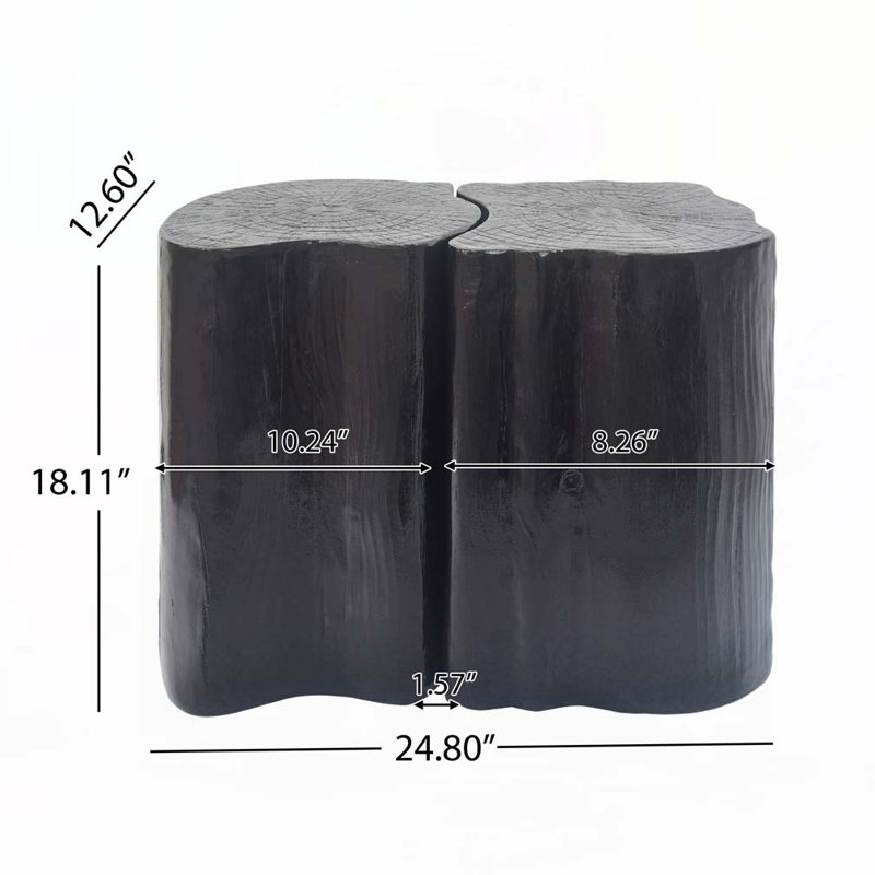 Irregular MGO End Table, Black