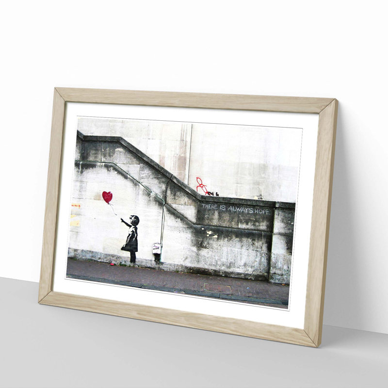 Banksy - Single Picture Frame Print, Oak