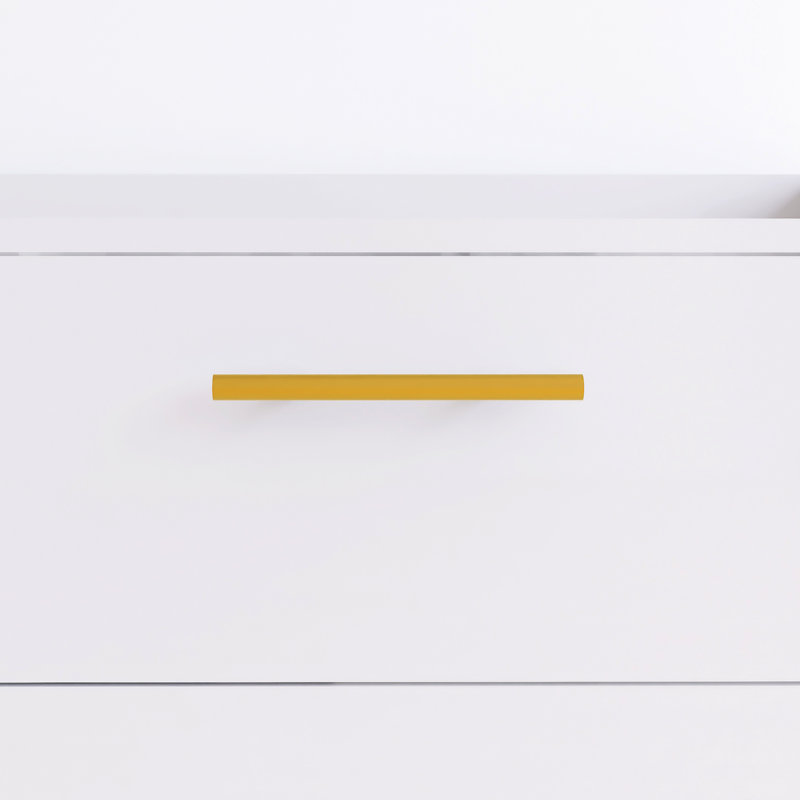 Armoire de rangement 36 pouces en bois massif à 2 portes avec tiroirs, Blanc