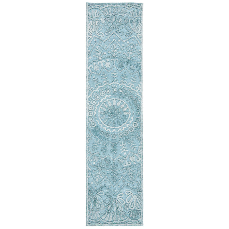 Tapis géométrique touffeté à la main Stephnie, Tapis de couloir 2 pi 3 po x 9 pi