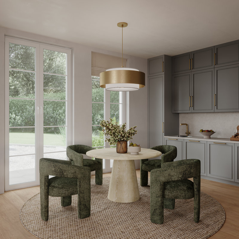 Darlington 5-Piece Dining Set, Gwen Forest Microsuede, Washed