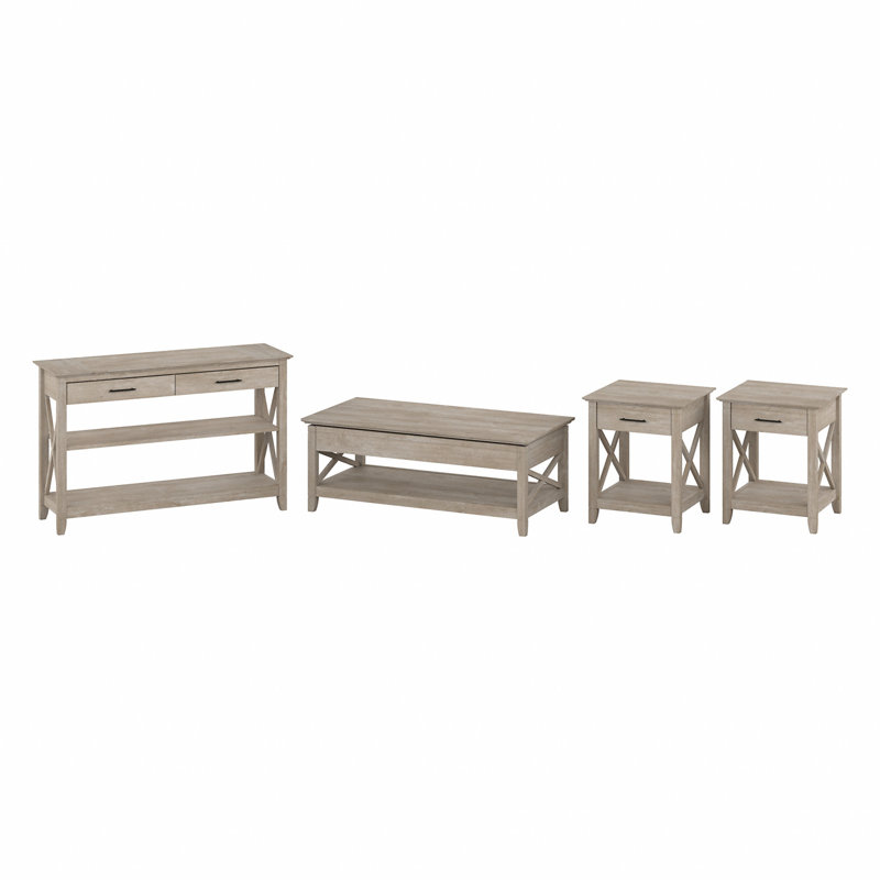 Ensemble de tables basses 4 pièces Kaionna, Gris délavé