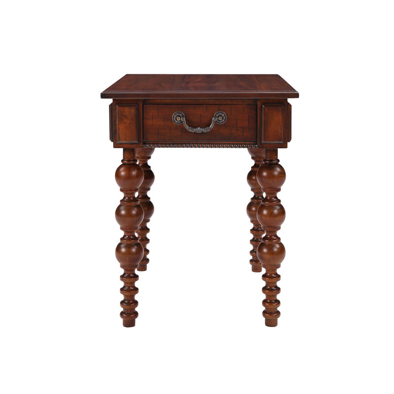 Table de bout en bois massif avec tiroir, canapé d'appoint rétro pour salle de séjour, noyer, Noyer