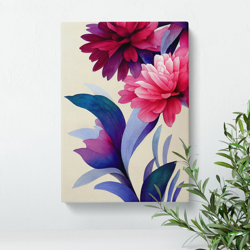 Flowers Watercolour No.1 - Wrapped Canvas Print, 50cm H x 35cm W x 3cm D