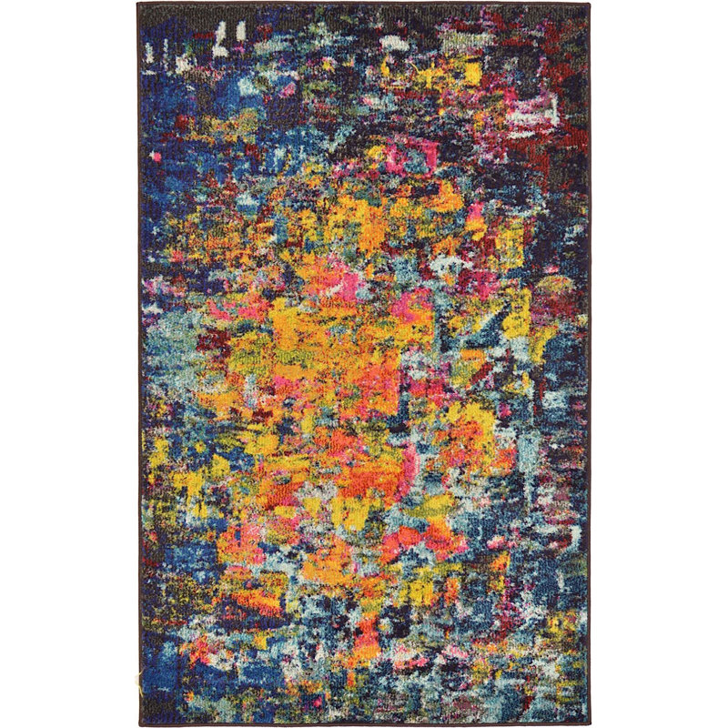 Tapis multicolore abstrait Rizer, Rectangle 3 pi 3 po x 5 pi 3 po