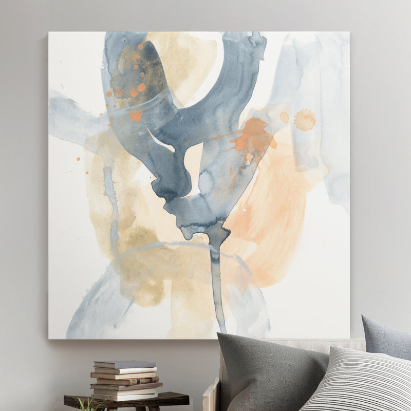 «Liquide Blueprint VI», peinture sur toile, H 10 po x l 10 po x P 1,5 po, Toile tendue