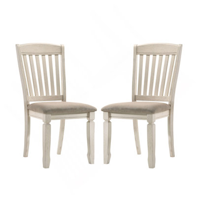 Ensemble de 2 chaises de salle à manger avec dossier à lattes