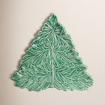 Vietri Lastra Holiday Figural Tree Small Plate