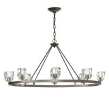 Gatsby 8 - Light Unique Wagon Wheel Chandelier with Crystal Accents