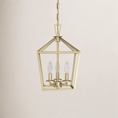 Hastings 10" W 3-Light Geometric Lantern Chandelier