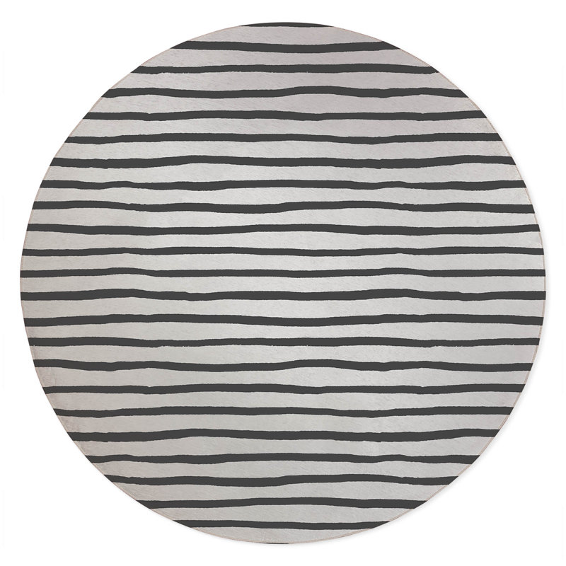 Spinal Row Non-Slip Outdoor Rug, Round 5'