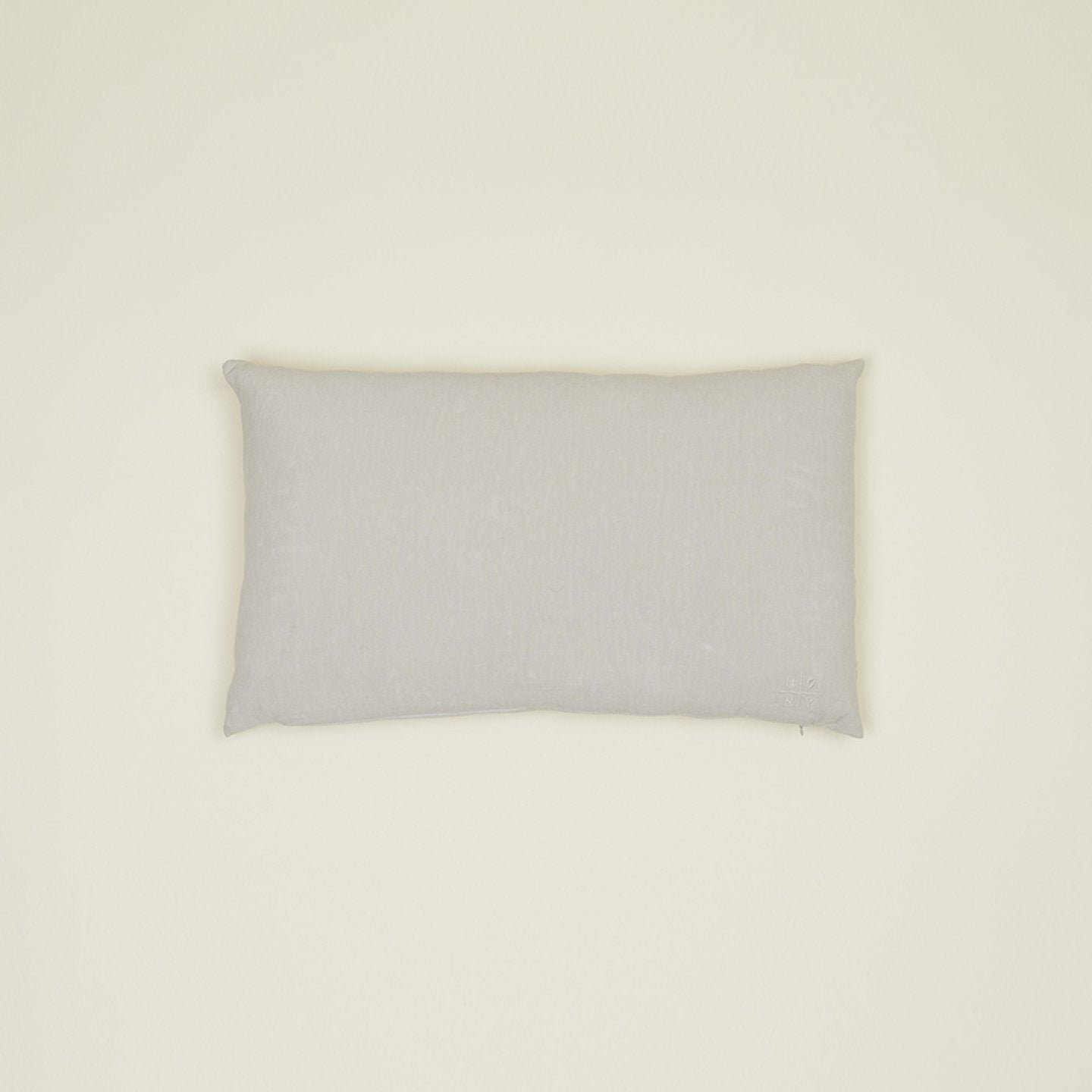Simple Embroidered Linen Throw Pillow, Light Gray, Rectangle 12" H x 22" W