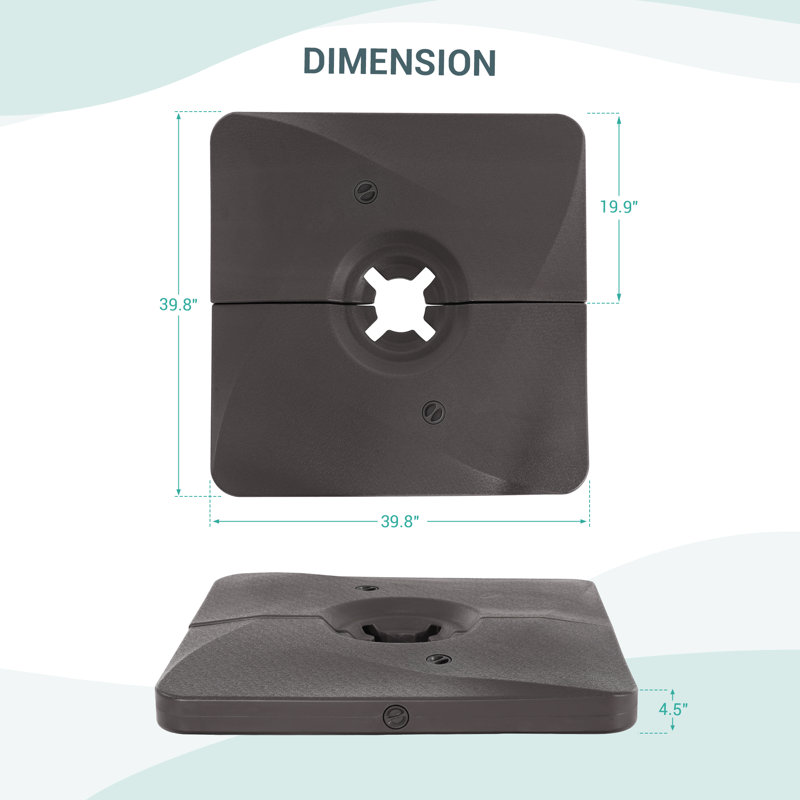 Base de parasol en porte-à-faux déportable et remplissable