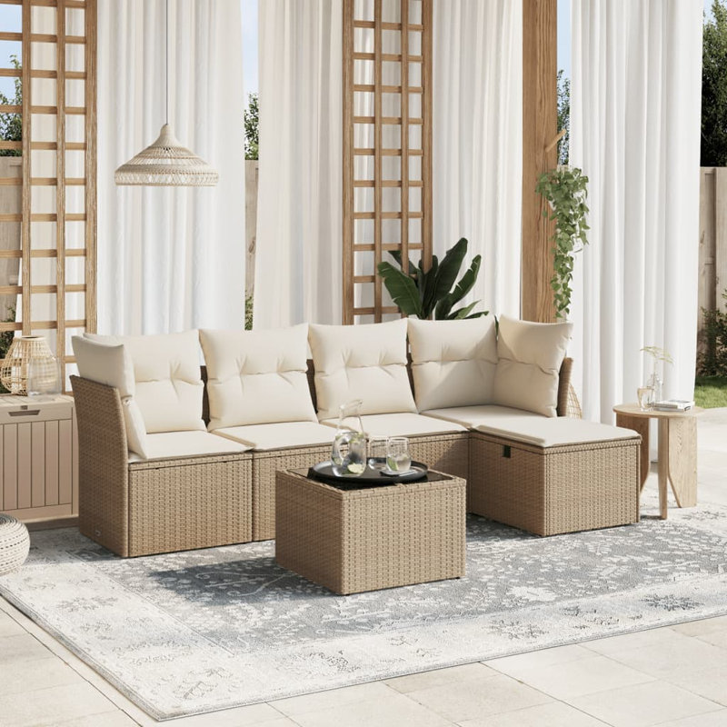 Ensemble de canapé de jardin Vidaxl beige, blanc crème