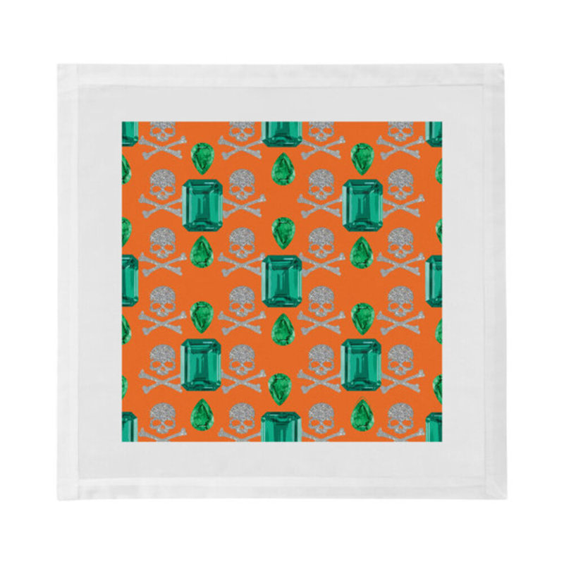 Gem Cotton Blend Square Napkins, Orange