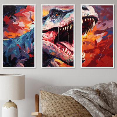 Popart Trex Dinosaur II - Dinosaur Wall Art