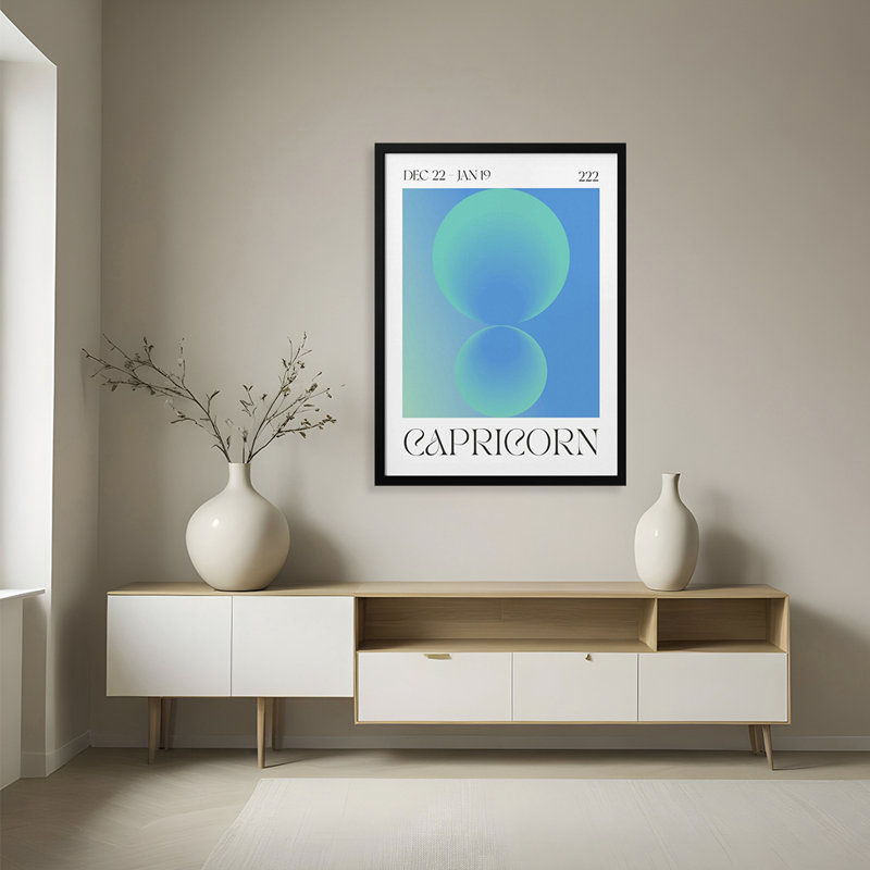 Pop Art & Retro "Capricorn" Framed Print Wall Art, 20" H x 16" W
