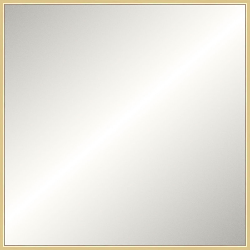 Floater 2 Solid Wood Mirror, 23.25" x 23.25", Gold, Square